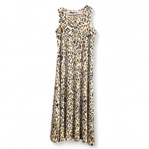 Attitudes by Renee Animal Print Stretch Maxi Tank Dress size Small - Picture 1 of 7